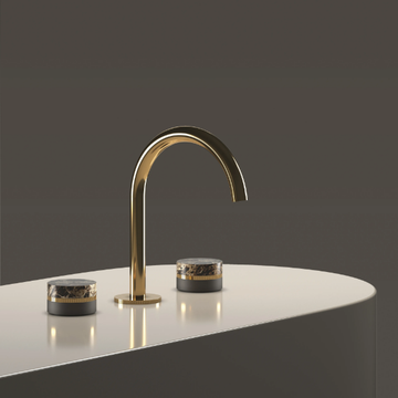 MACARONS - 3 hole metal washbasin tap with individual rosettes by RUBINETTERIE STELLA - view 3